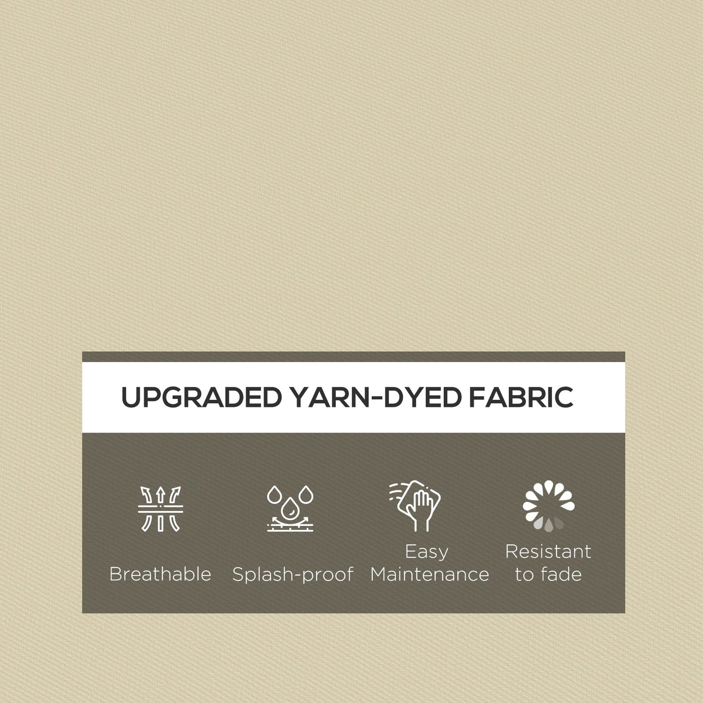 وسائد بديلة للمقعد مكونة من 4 قطع من Outsunny، مجموعة وسائد كرسي الفناء مع أربطة للأماكن الداخلية والخارجية، بيج