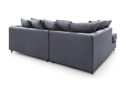 Chicago Velvet Corner Sofa - Silver Blue