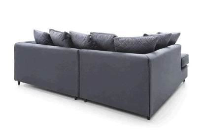 Chic Velvet Corner Sofa - Dark Grey