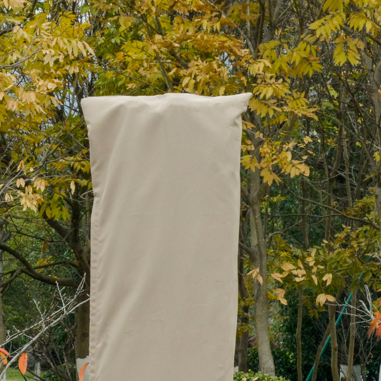 Outsunny Outdoor Cantilever Umbrella Cover with Rod, Zipper, Khaki