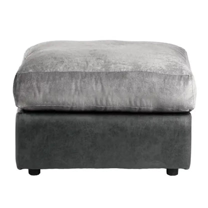 Blake Soft Faux Leather Graphite Corner Sofa - Left and Right Arm