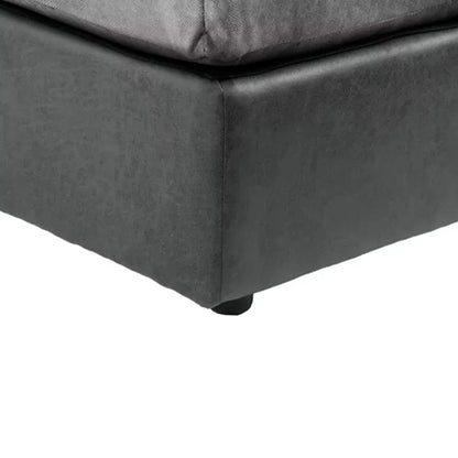 Blake Soft Faux Leather Graphite Corner Sofa - Left and Right Arm