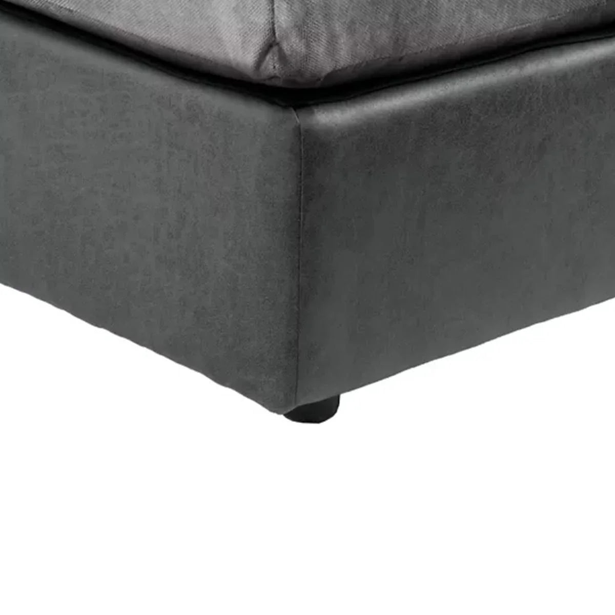 Blake Soft Faux Leather Graphite Corner Sofa - Right and Left Arm