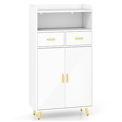 Storage Cabinet with 2 Drawers and 2 Doors-White