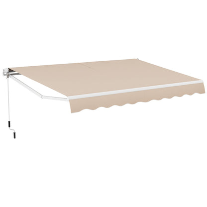 13 × 8 Feet Retractable Patio Awning Aluminum Deck Sunshade-Beige