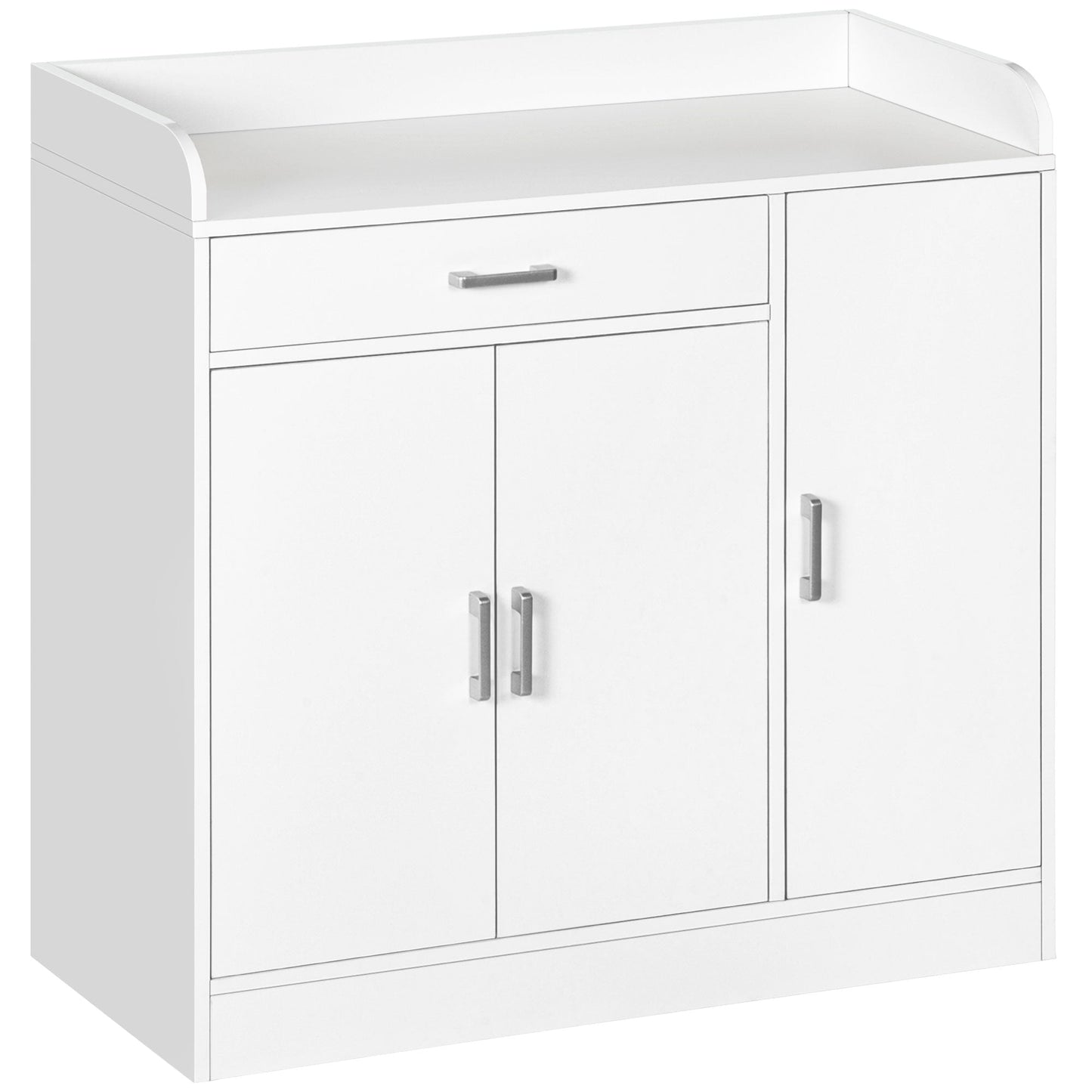 HOMCOM Modern Sideboard with Storage Cabinet, Floor Cupboard with Drawer for Living Room, Bedroom, Hallway, White