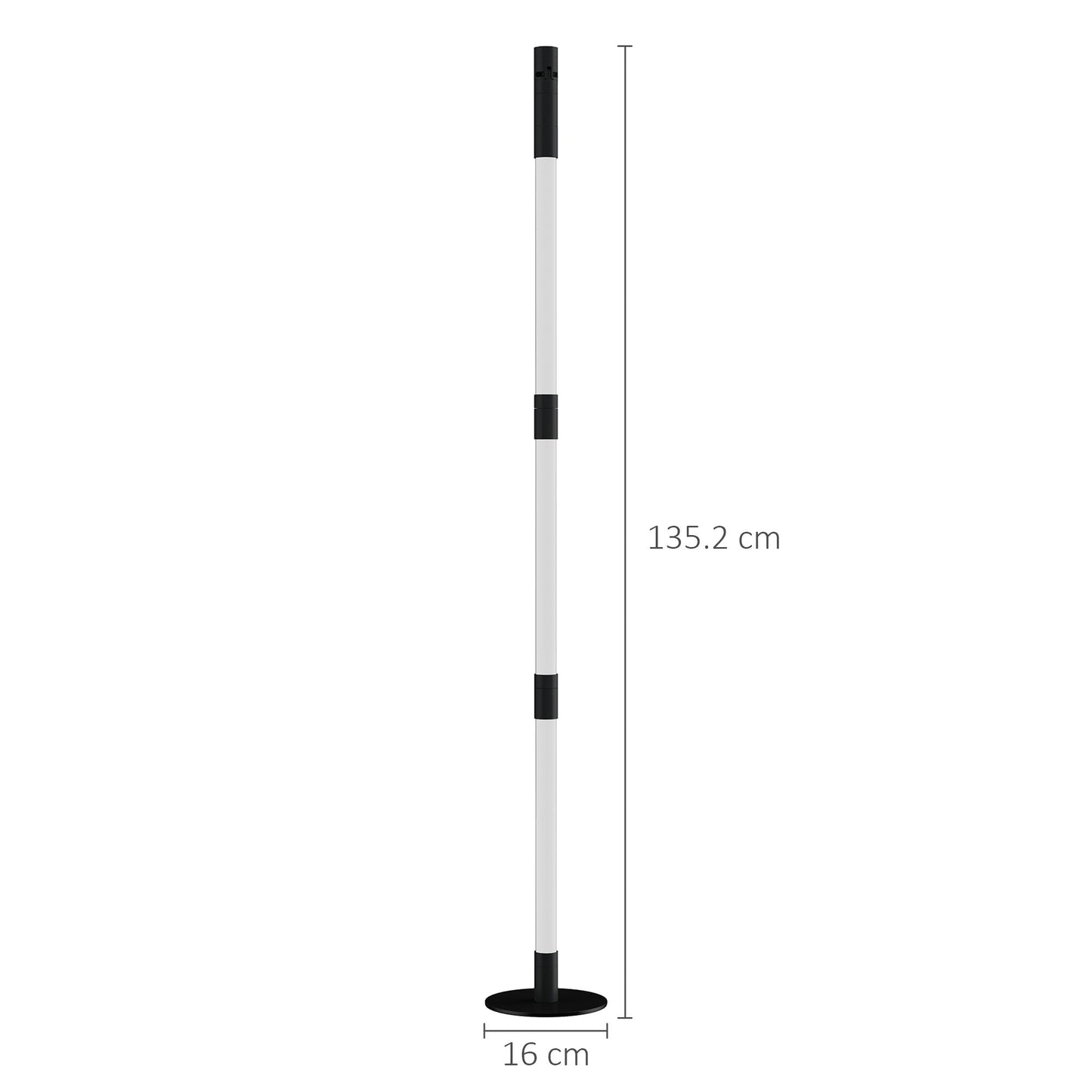 HOMCOM Lampa podłogowa LED z lampką do czytania, 360√Ç¬∞ RGB Odłączana lampa narożna z aplikacją i pilotem, Lampa stojąca z synchronizacją muzyki i timerem, do salonu, pokoju gier, Ciemnoszara