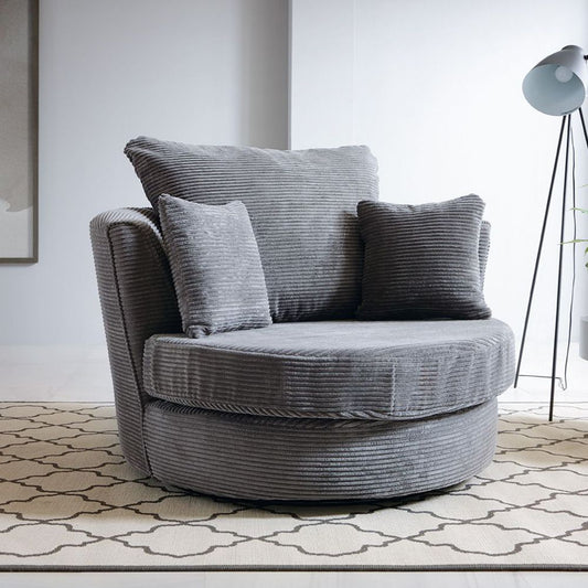 Jill Jumbo Swivel Chair - Grey