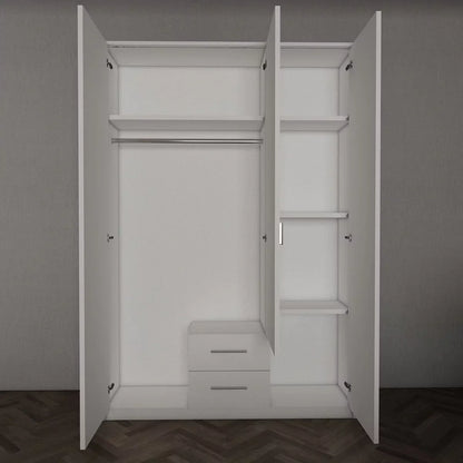 WINSTEAD 3 Door Mirrored Wardrobe Black 120cm