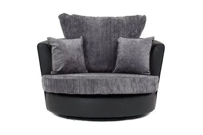 Dylan Chenille Fabric 2 Seater Sofa - Black Grey