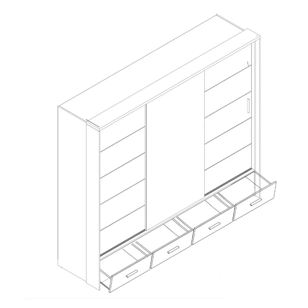 Cecilia Large High Gloss White Sliding Wardrobe 250cm