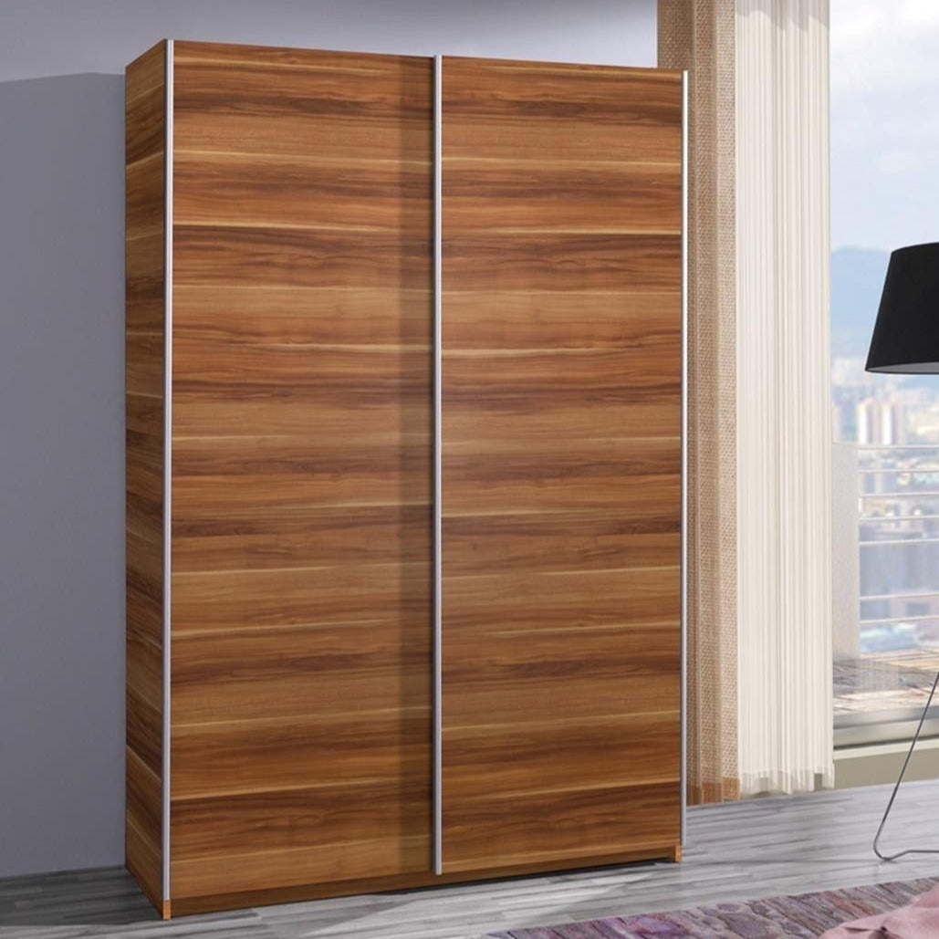 Faye 2-Door Sliding Wardrobe 135cm - Wenge, White or Plum Wallis