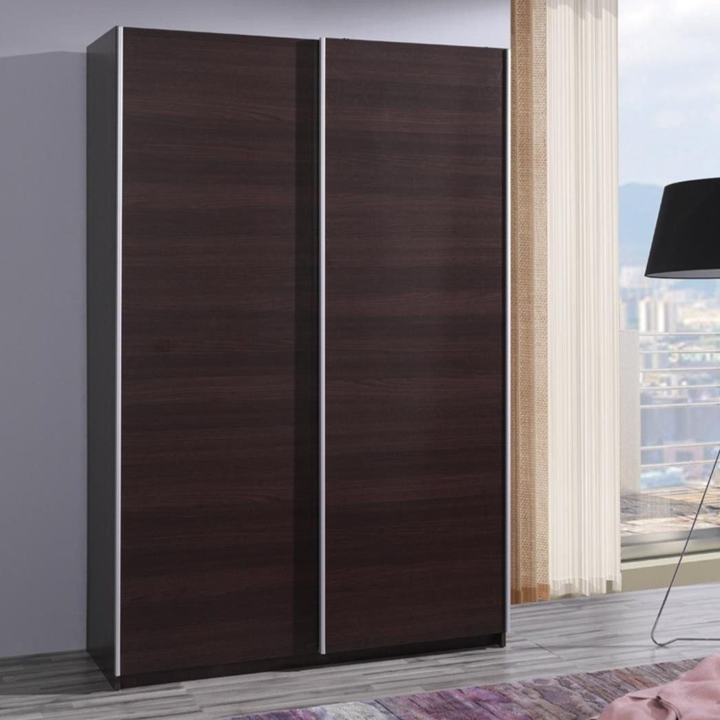 Faye 2-Door Sliding Wardrobe 135cm - Wenge, White or Plum Wallis