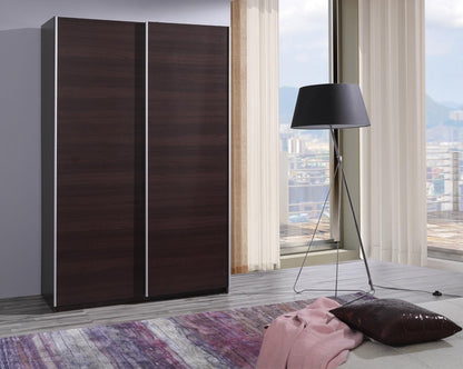 Faye 2-Door Sliding Wardrobe 135cm - Wenge, White or Plum Wallis