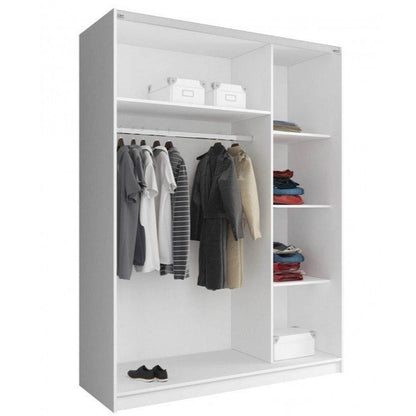 Merlin-III Fully Mirrored 2-Door Sliding Wardrobe - White or Sonoma Oak