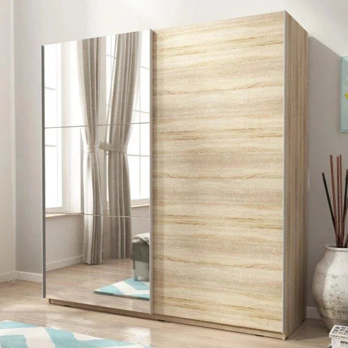 Micah 02 Sliding Door Wardrobe 200cm - Oak Sonoma