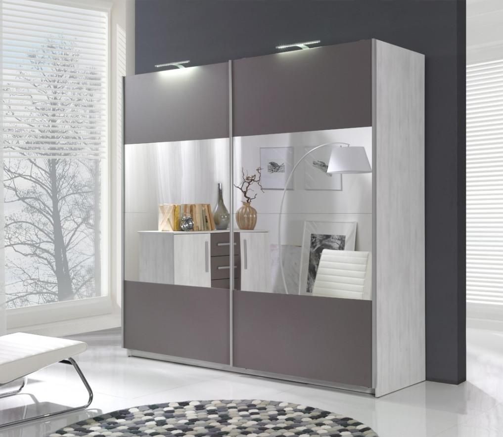 Dianna 2-Door Sliding Wardrobe - Lava Grey & Oak or Pine