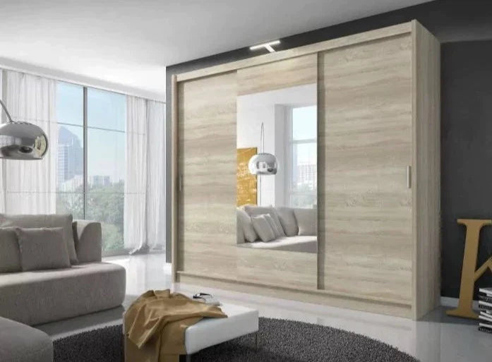 Twiki 250 Sliding Door Wardrobe 250cm - Oak Sonoma