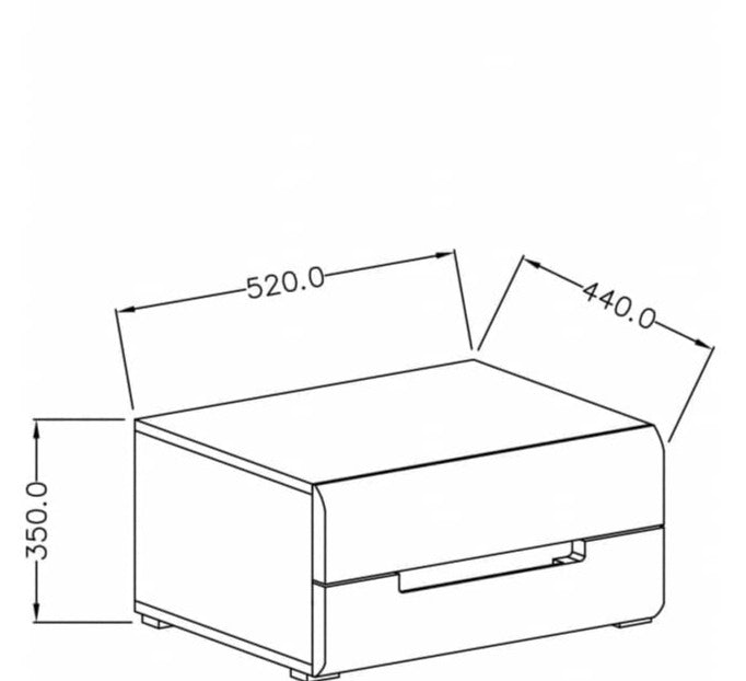 Hektor 22 Bedside Table 52cm