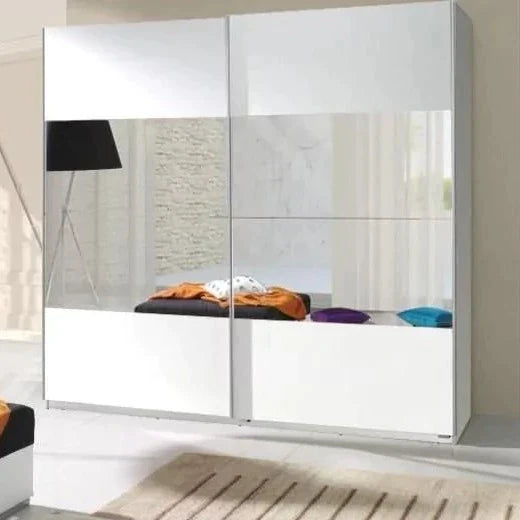 Tempest-I 2-Door Mirrored Sliding Wardrobe 225cm - White, Wenge, Oak or Plum Wallis