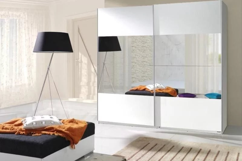 Tempest-I 2-Door Mirrored Sliding Wardrobe 225cm - White, Wenge, Oak or Plum Wallis