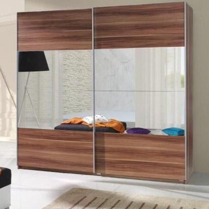 Tempest-I 2-Door Mirrored Sliding Wardrobe 225cm - White, Wenge, Oak or Plum Wallis