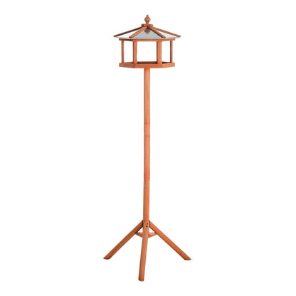 PawHut Portable Wooden Bird Feeder Station with Stand for Garden, Patio or Balcony