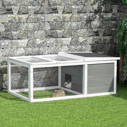 PawHut Guinea Pigs Hutches Small Guinea Pigs Hutches Pet Run Cover, with Water-resistant Asphalt Roof