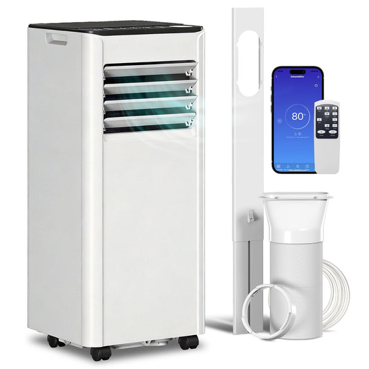 HOMCOM Portable Air Conditioner 9000 BTU, 4-in-1 AC Unit with Cool, Dehumidifier, Fan, Sleep Mode, WiFi Voice Remote Control