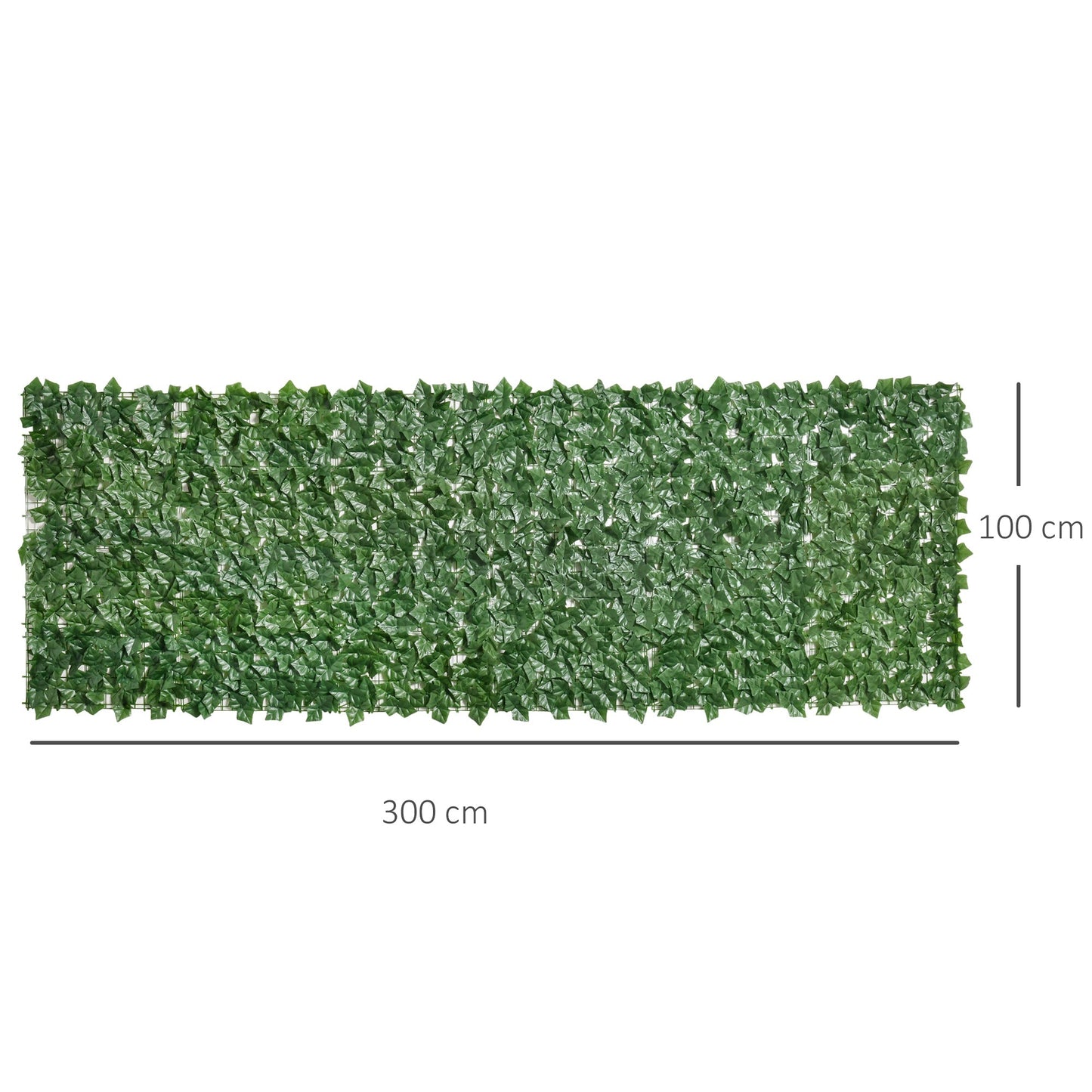 Outsunny Artificial Leaf Hedge Screen for Garden Outdoor Indoor Decor, 3M x 1M Dark Green