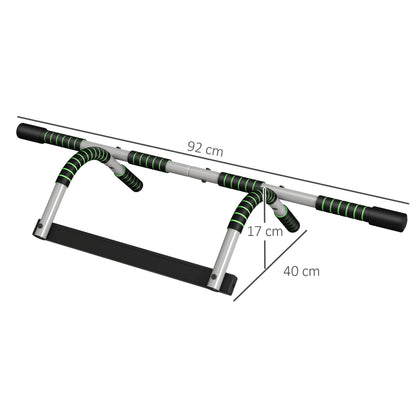 HOMCOM Pull-Up Bar for Doorway, Home Fitness Door Horizontal Bar Push up Bar for Indoor Gym Upper Body Workout, Green