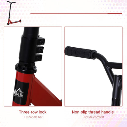 HOMCOM Teens Lightweight Steel Stunt Scooter Red