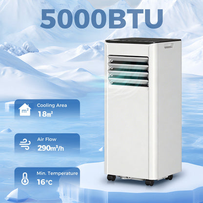HOMCOM Portable Air Conditioner 5000 BTU, 4-in-1 AC Unit with Cool, Dehumidifier, Fan, Sleep Mode, WiFi Voice Remote Control