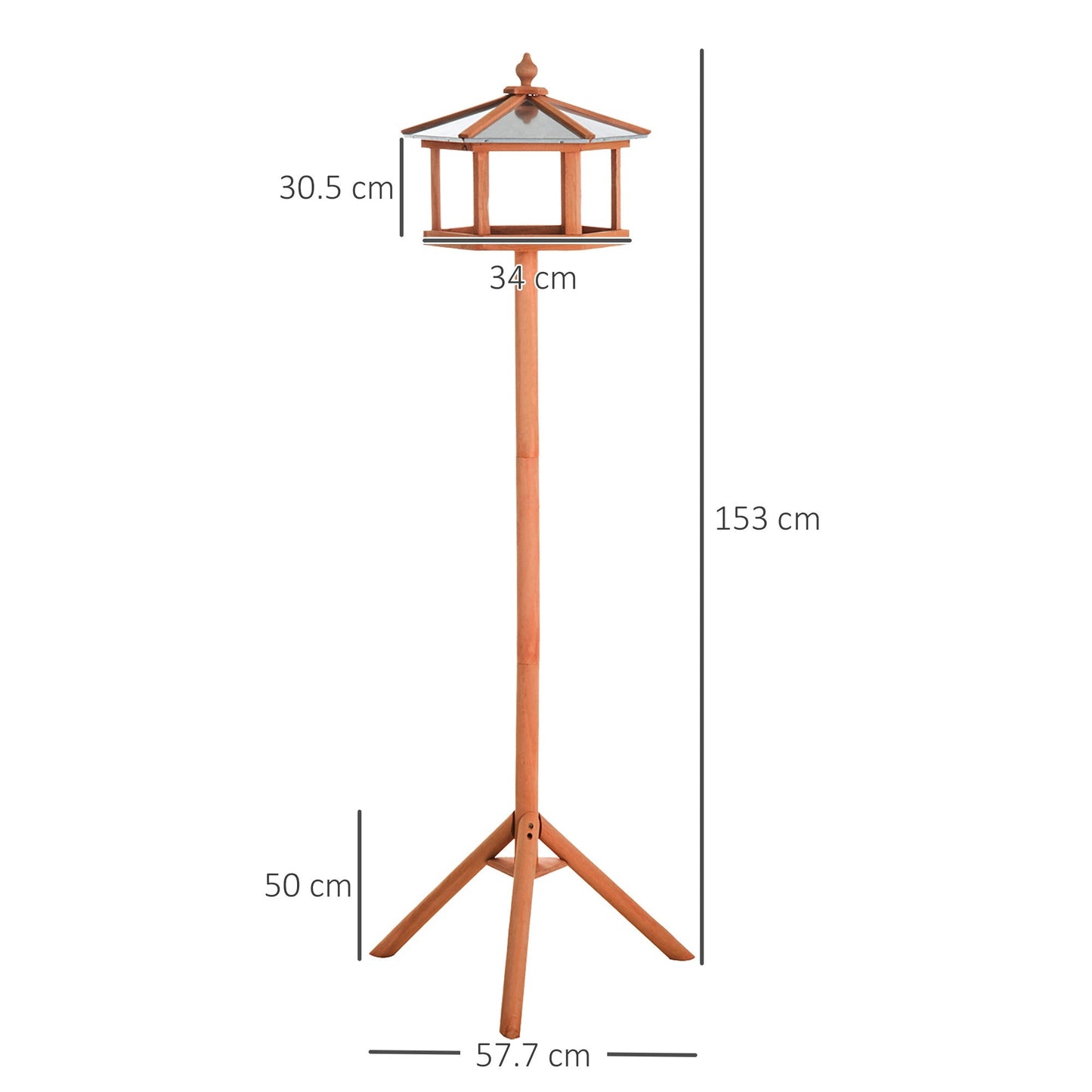 PawHut Portable Wooden Bird Feeder Station with Stand for Garden, Patio or Balcony