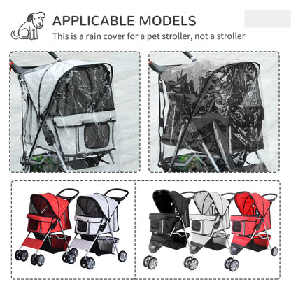 عربة أطفال PawHut Pet Travel Stroller مع غطاء للمطر، وعربة أطفال قابلة للطي بثلاث عجلات للقطط والكلاب مع سلة تخزين وحامل أكواب للكلاب الصغيرة (أسود)