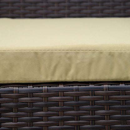 Outsunny 3 szt. PE Rattan Wiklina Meble ogrodowe Patio Bistro Zestaw Weave Conservatory Sofa Stolik kawowy i krzesła Zestaw beżowy
