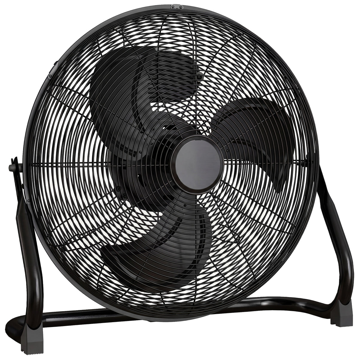 HOMCOM Metal Floor Fan with Tilting, High Velocity, 3 Speed, Portable Gym Fan for Home Office, Black