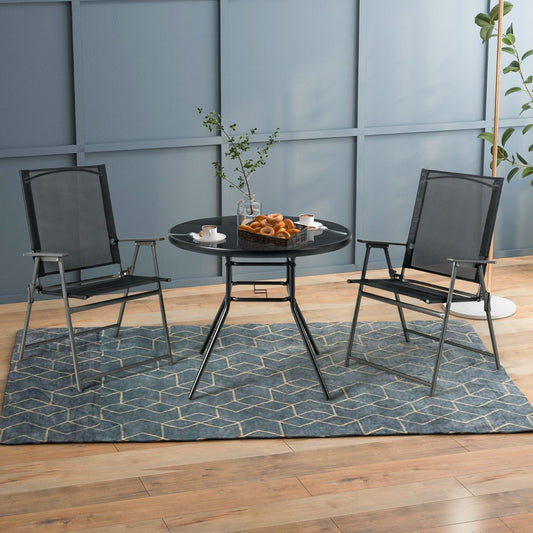 86 cm Patio Dining Table with 3.5 cm Umbrella Hole