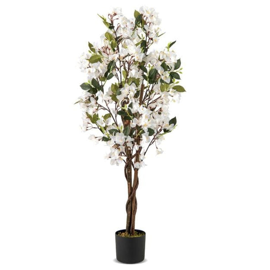120 CM Tall Artificial Bougainvillea Tree with Blooming Flowers-White