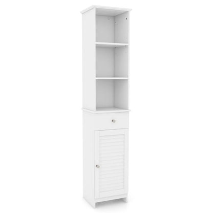 Tall Bathroom Cabinet with Adjustable Shelves-White