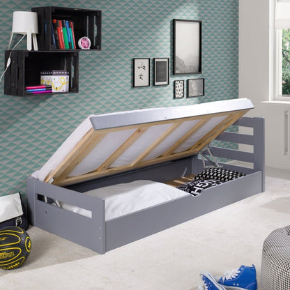 Wooden Single Bed Nela with Storage