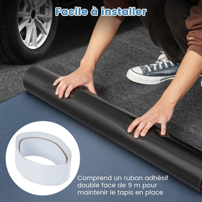 Waterproof Floor Mat 800 x 220 cm Reusable and Washable Car Anti-Slip Mat with Absorbent Double-Sided Adhesive Tape Grey