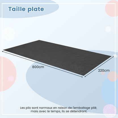 Waterproof Floor Mat 800 x 220 cm Reusable and Washable Car Anti-Slip Mat with Absorbent Double-Sided Adhesive Tape Grey
