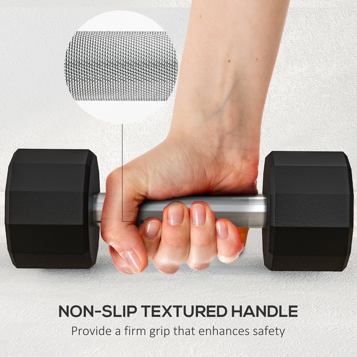 SPORTNOW 2 x 4kg Dumbbells Weights Set with 12-Sided Shape and Non-Slip Grip for Men Women Home Gym Workout