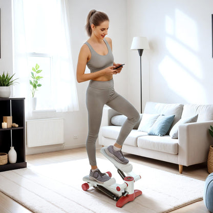 SPORTNOW Mini Stepper, Kompaktowy Stepper do ćwiczeń w domu z monitorem LCD i pedałami antypoślizgowymi, Szary