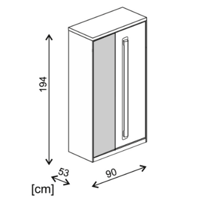 خزانة ملابس بباب مفصلي من روما 90 سم