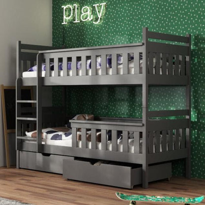 Wooden Bunk Bed Tezo with Storage