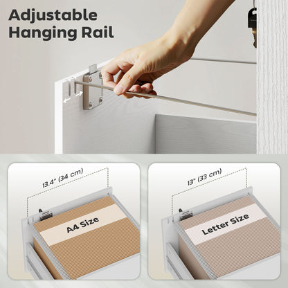 HOMCOM Three Drawer Wood-Effect Filing Cabinet - White