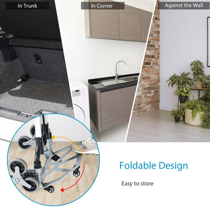 Outdoor Folding Hand Truck with 4 Universal Wheels and Elastic Rope