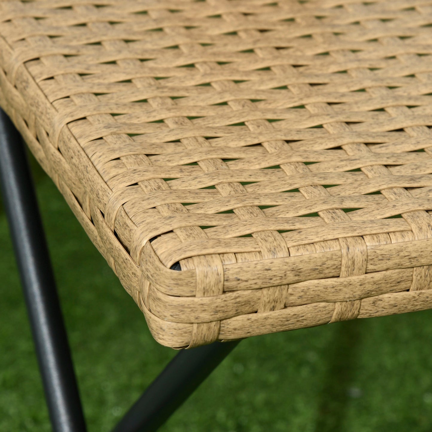 Outsunny Garden Small Folding Square Rattan Coffee Table Bistro Balcony Outdoor Wicker Weave Side Table 40Hx40Lx40Wcm, Natural